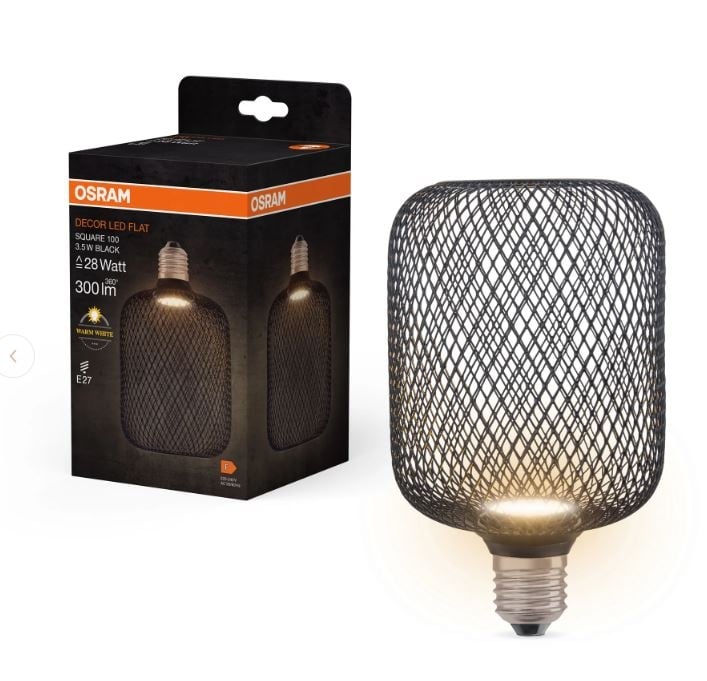 LED крушка Osram Flat Square 100 E27 3,5W 2700K черна