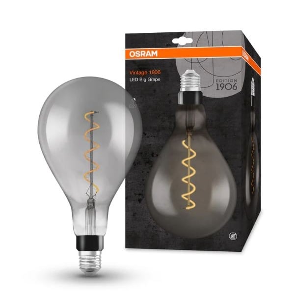 LED крушка филамент Osram Vintage 1906 Edison E27 4W 1800K опушена