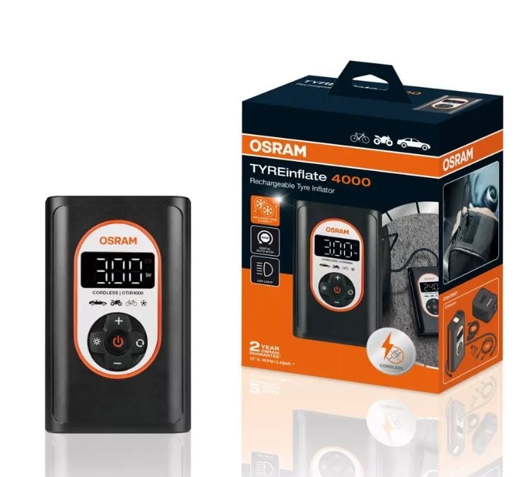 Компресор за гуми с вградена батерия Osram 8,3bar 3,7V