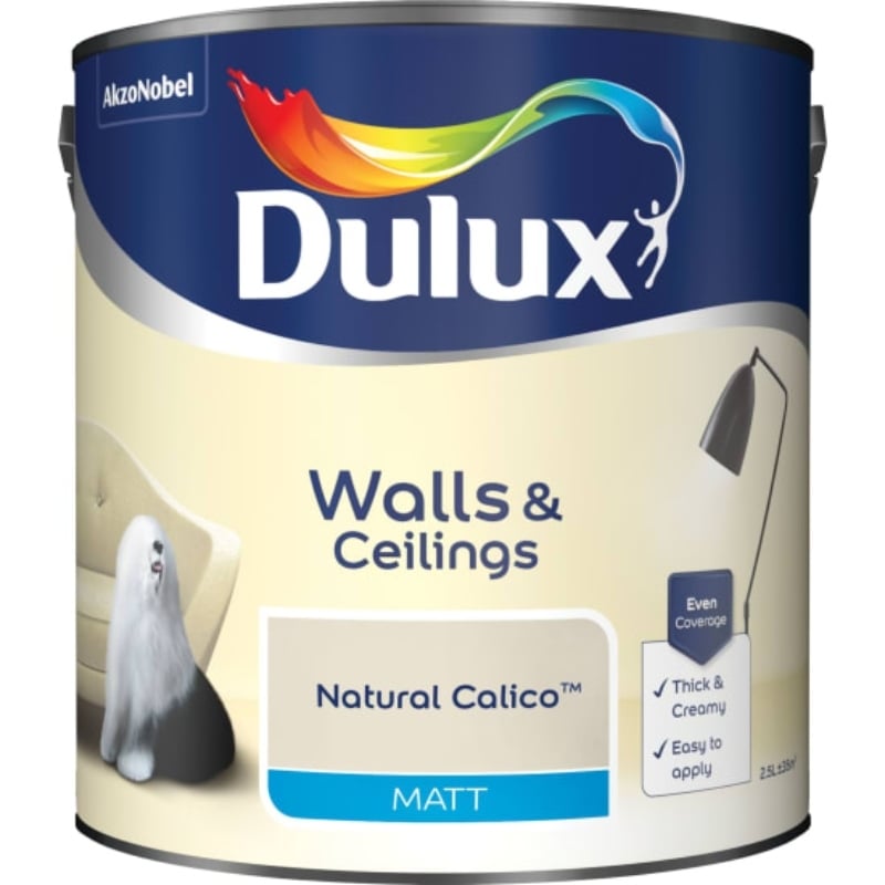 Интериорна боя стени и тавани Dulux Matt Natural Calico 2,5л 