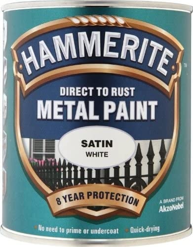 Боя за метал Hammerite Direct To Rust сатен бяла 0,75л 