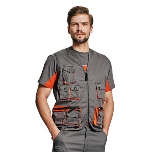 Работен елек Stenso Cargo DM Vest сив/оранжев / размер 48