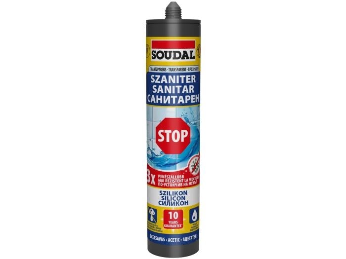 Санитарен силикон Soudal Stop прозрачен 280 мл