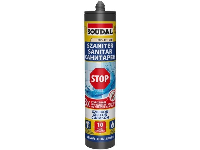 Санитарен силикон Soudal Stop бежов 280 мл