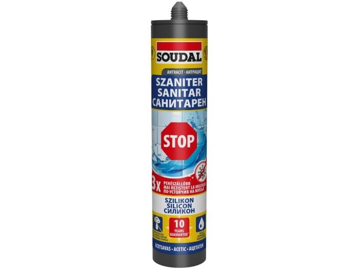Санитарен силикон Soudal Stop антрацит 280 мл