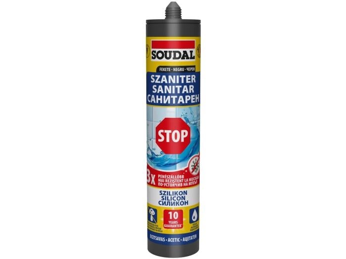 Санитарен силикон Soudal Stop черен 280 мл