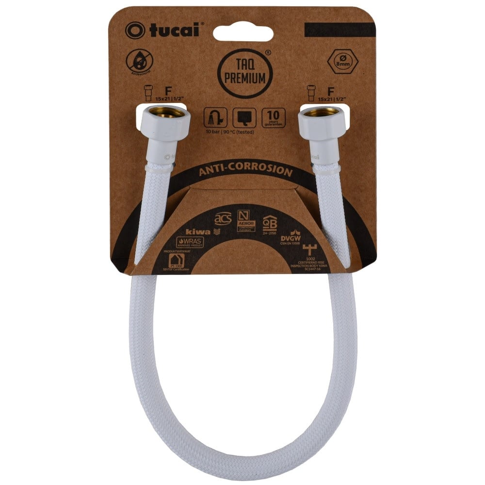 Гъвкава връзка Tucai ACB 50см Ж/Ж 1/2'' бял мат