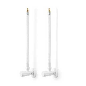 Гъвкава връзка Tucai ACB 40см Ж 3/8''хМ10 L15.5 бял мат 2 броя