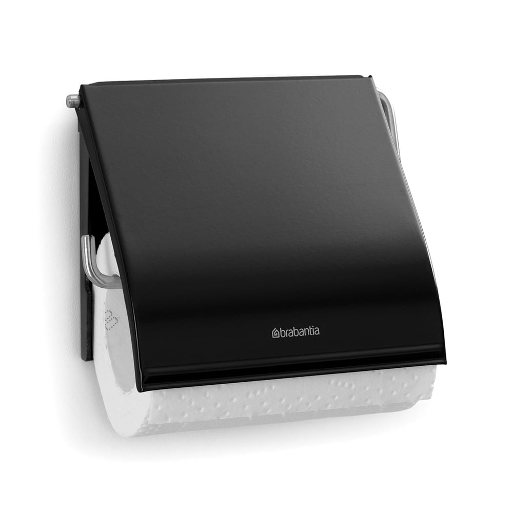 Държач за тоалетна хартия с капак Brabantia ReNew Matt Black