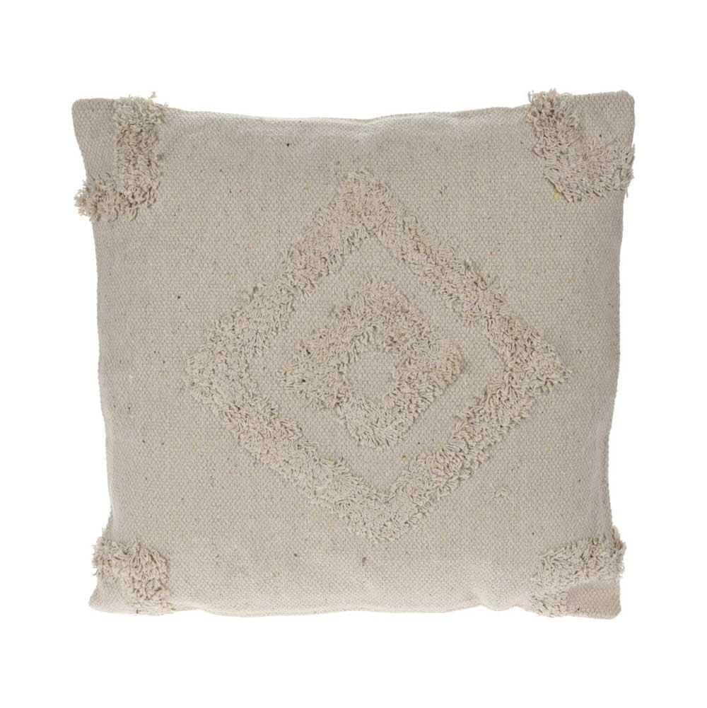 Декоративна възглавница с пълнеж и цип Cotton 45х45см бежова