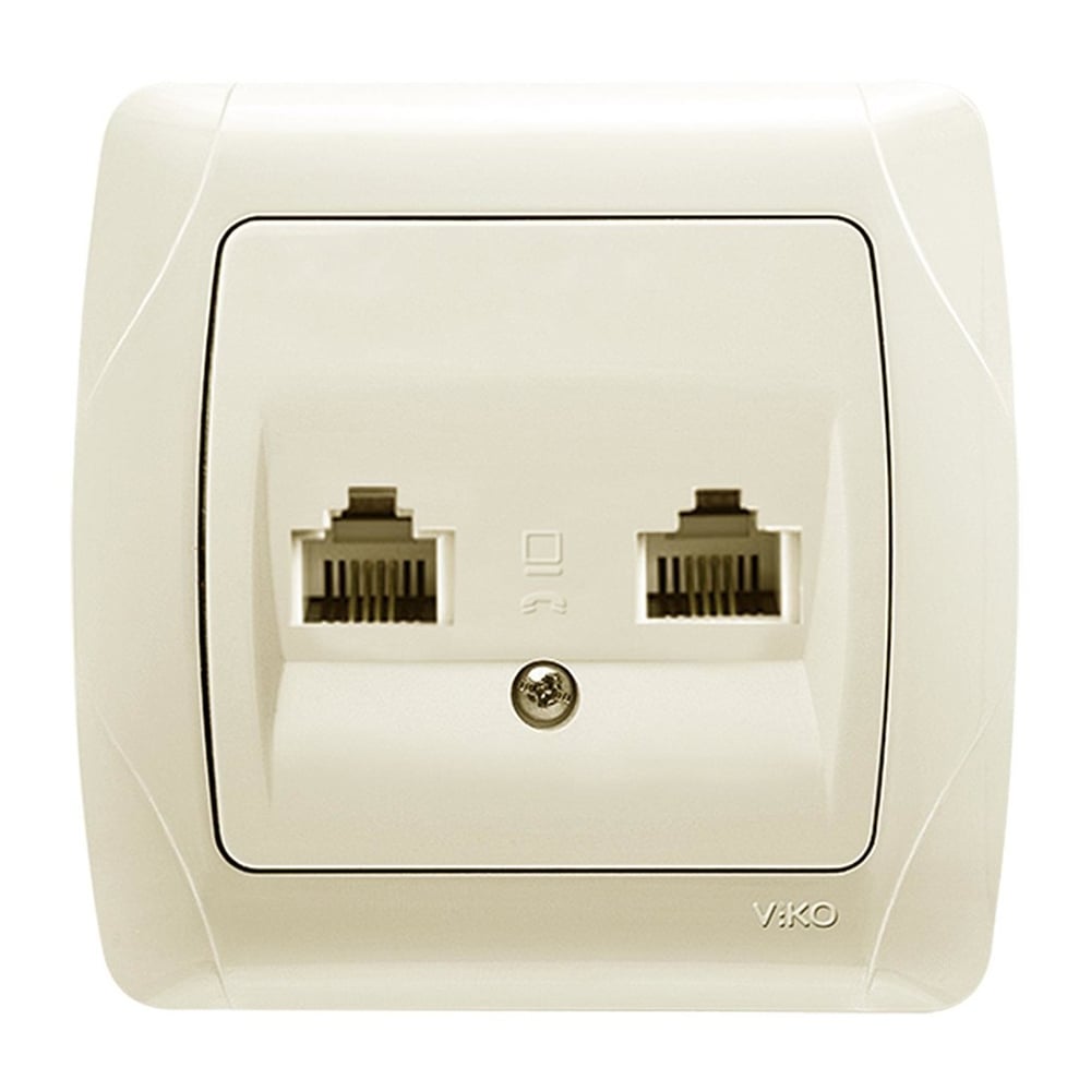 Компютърна двойна розетка Viko by Panasonic Кармен RJ45 CАТ 5Е крем