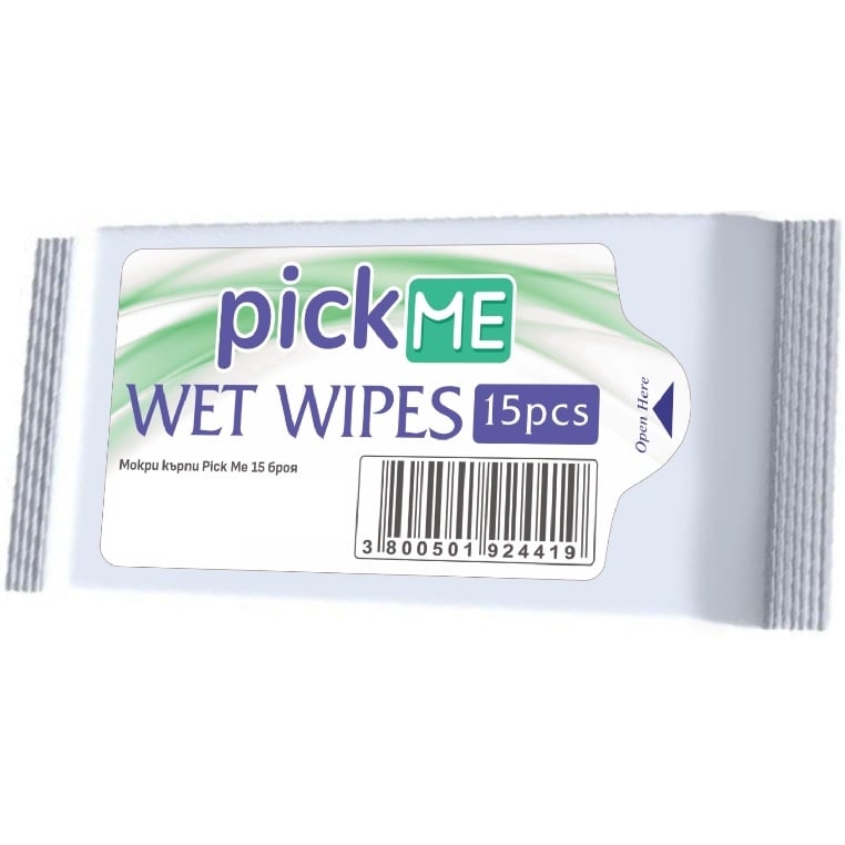Мокри кърпи PickMe Wet Wipes 15 броя