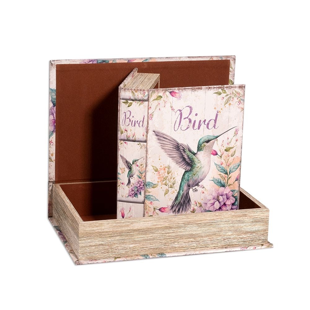 Интериорни дървени кутии за съхранение книги Bird L-230707-4-27 / 2 броя