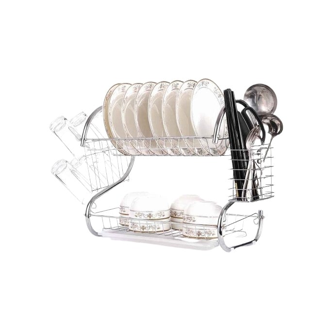 Сушилник за съдове 2 нива Ziel Home Living инокс 43x25x37,5см