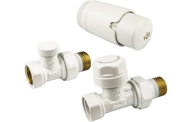 Прав радиаторен сет KFA Komfort Pro 1/2'' бял