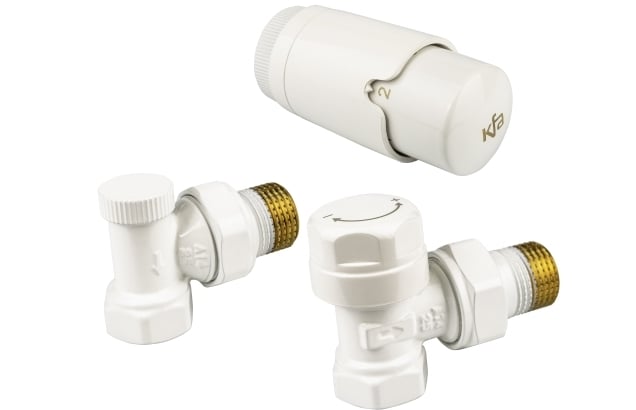Ъглов радиаторен сет KFA Komfort Pro 1/2'' бял