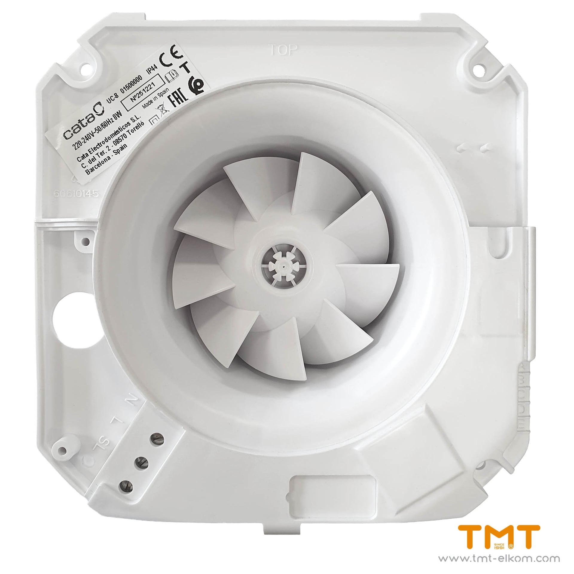 Вентилатор Cata UC-8 / 8W ø 80 мм бял с клапа