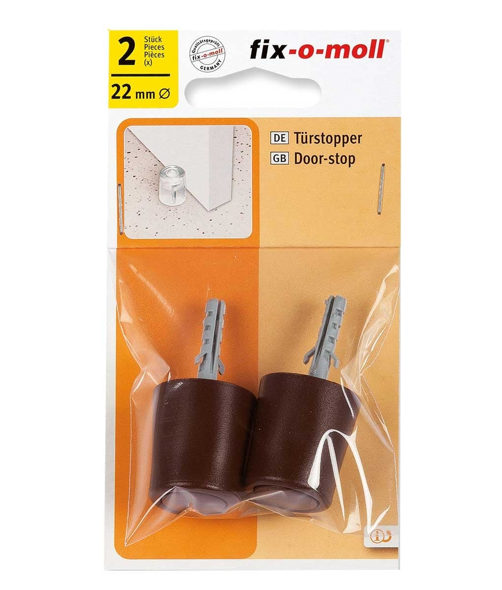 Комплект подов стопер за врата Fix-o-moll ø26 мм 37-07 кафяв 2 броя