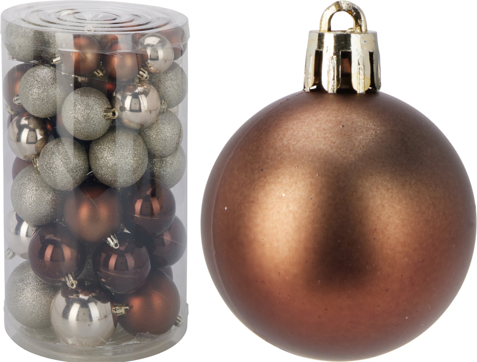 Комплект коледни топки кехлибар 60 броя