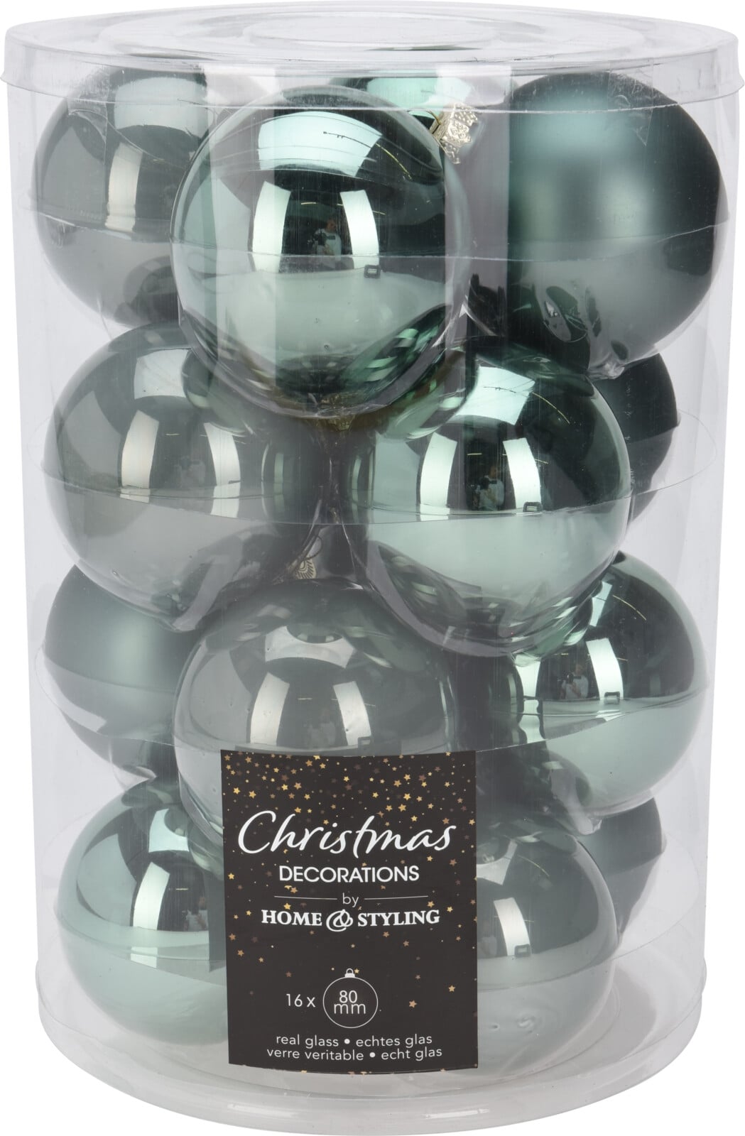 Комплект коледни топки 80мм зелени 16 броя