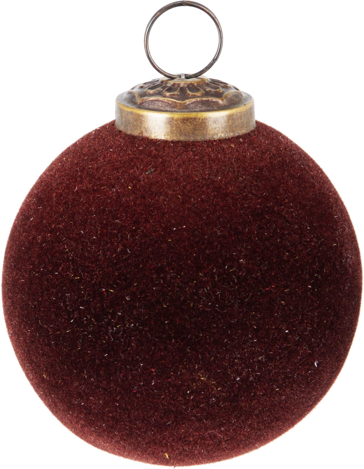 Коледна топка 8см кафява