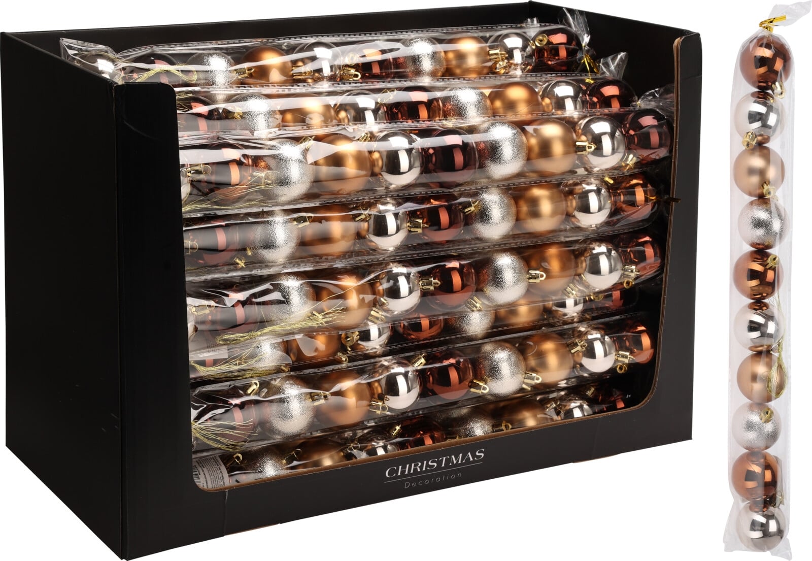 Комплект коледни топки 50мм кехлибар 10 броя