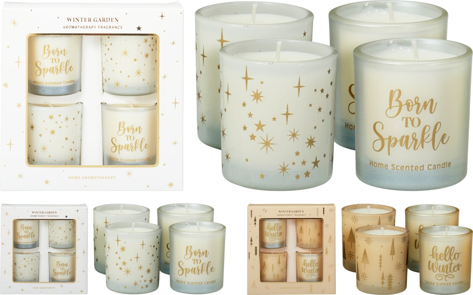 Комплект коледни ароматни свещи Winter 4 броя микс