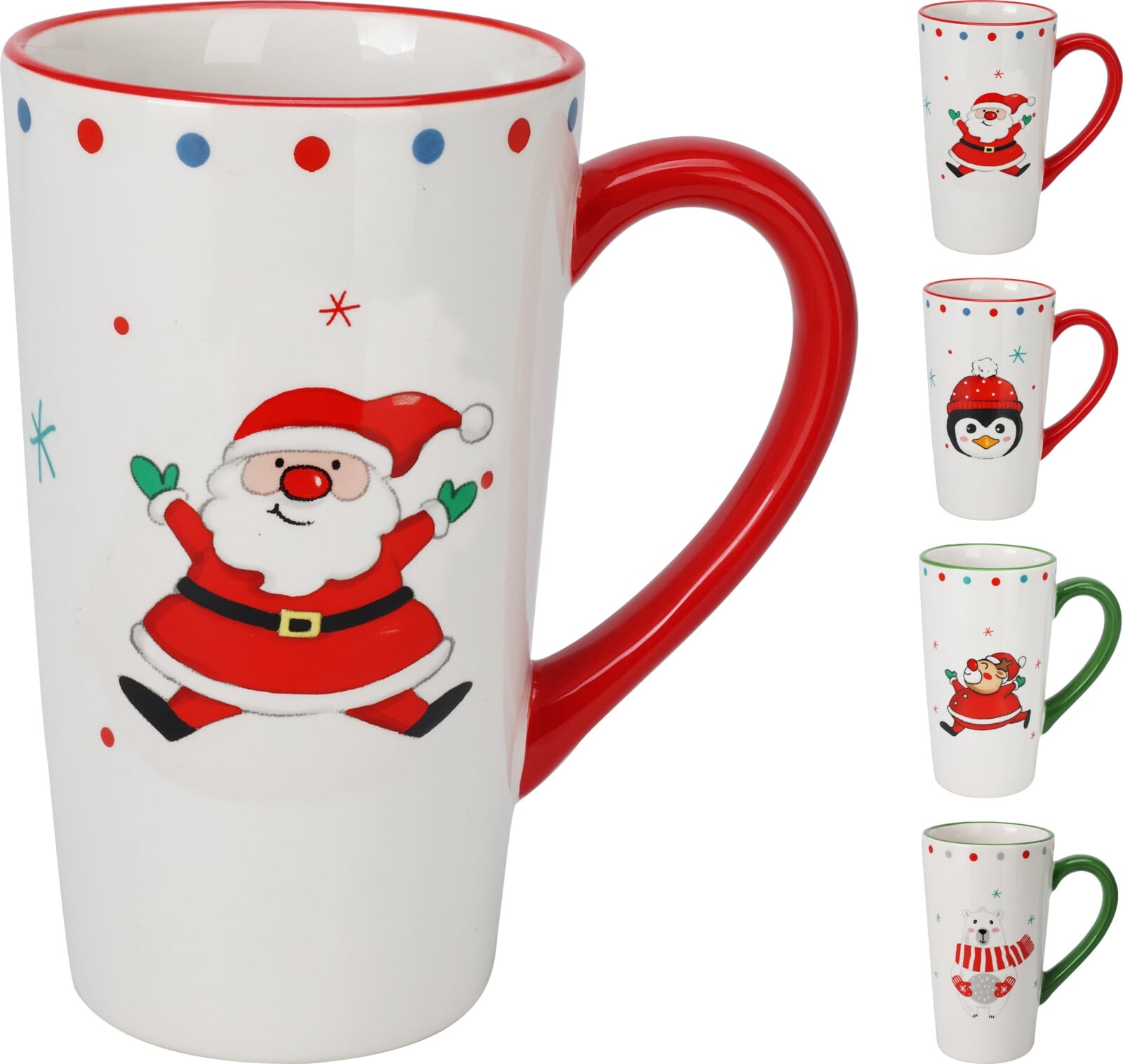Коледна чаша за мляко Santa 550 мл микс