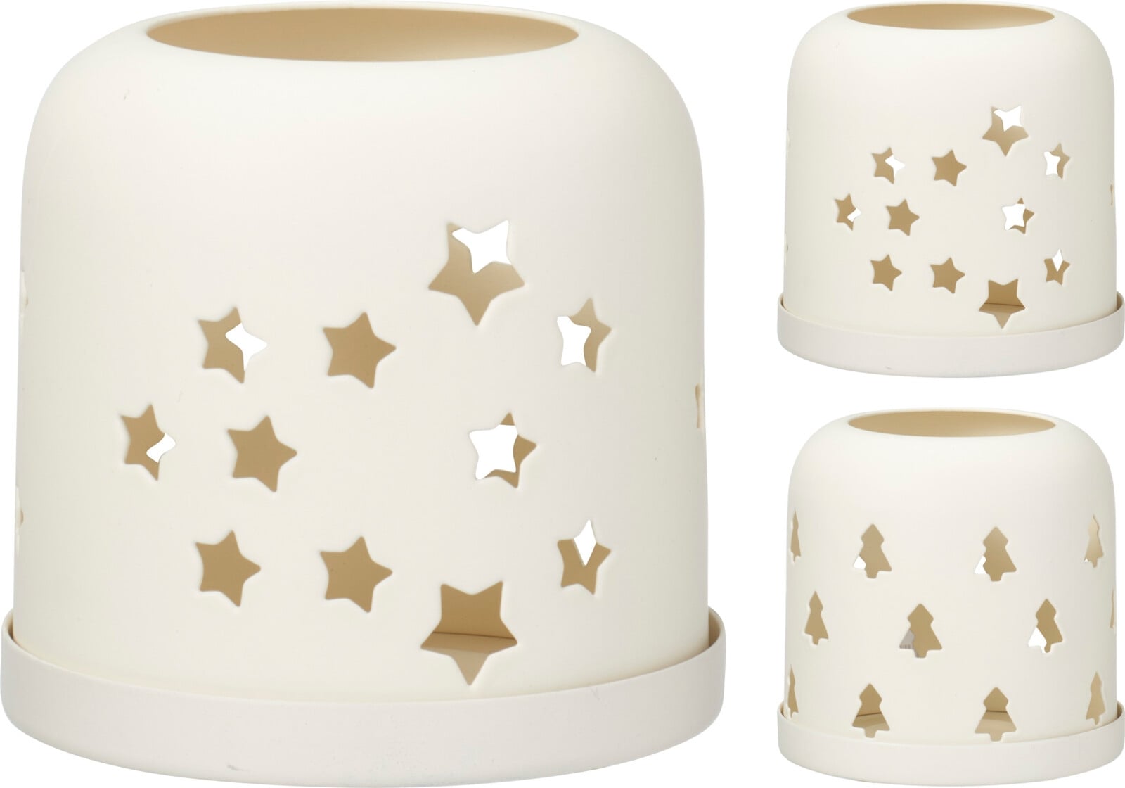 Коледен свещник Iron микс ø 8,5 х 8 см бял