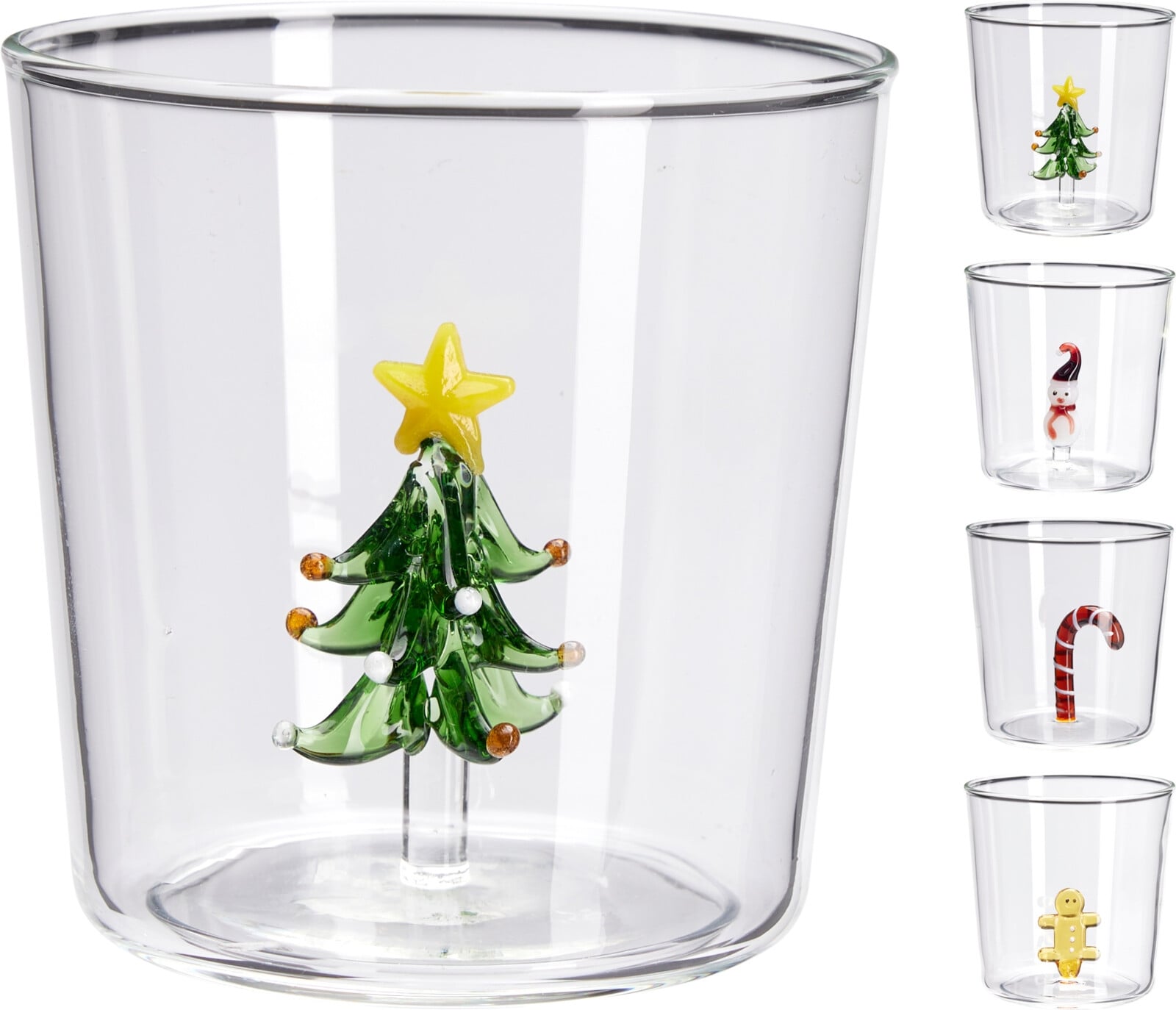 Коледна чаша Glass 350 мл микс