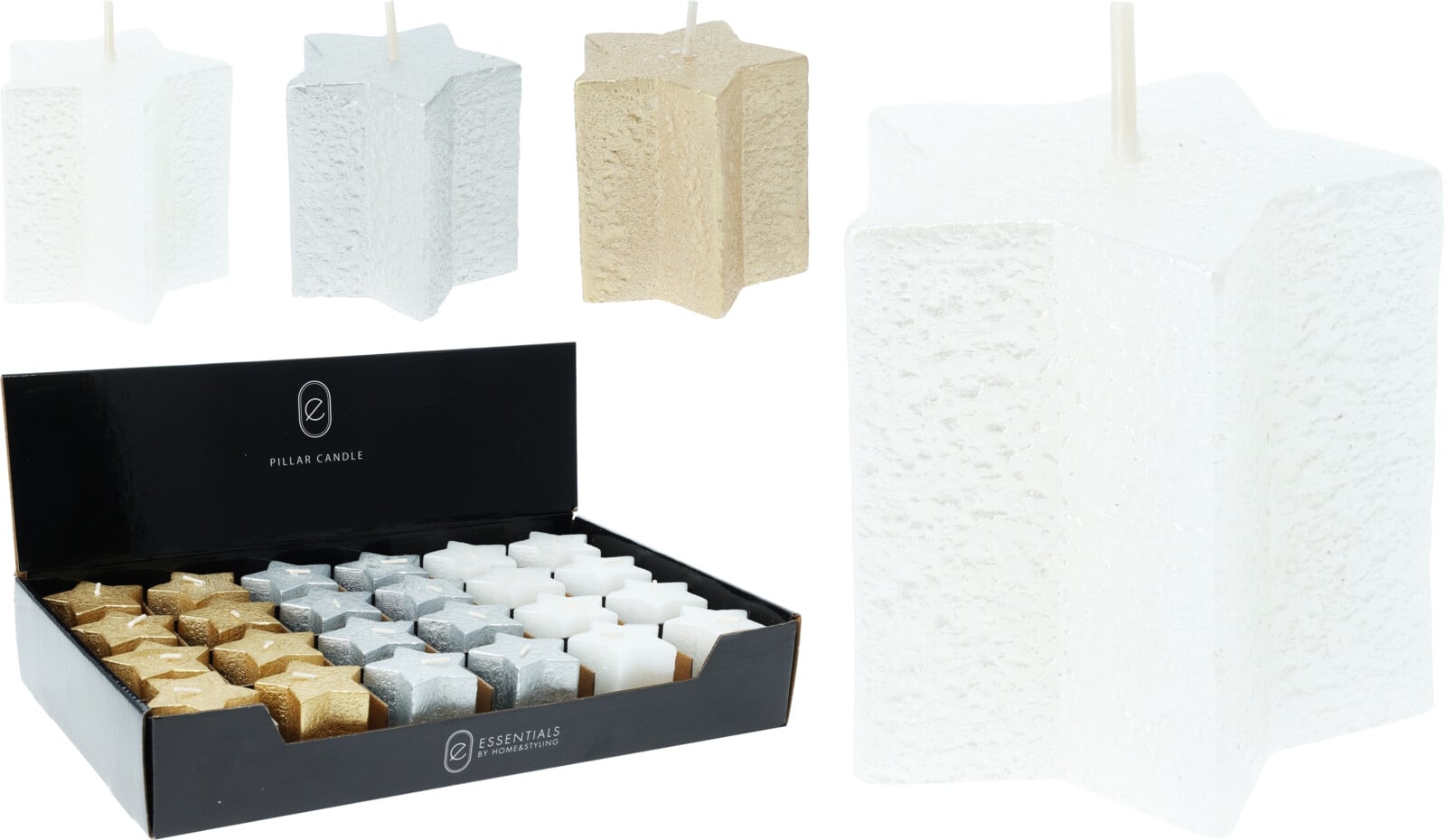 Коледна свещ Star 5 x 5 см микс