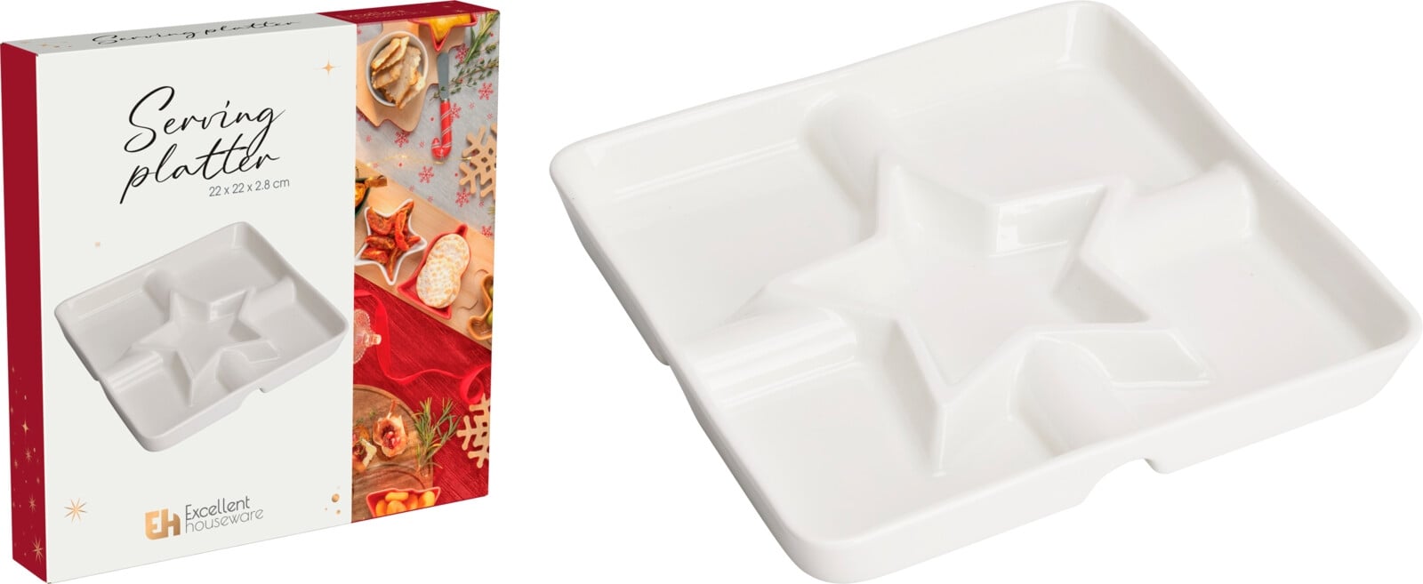 Плато за разядки 22 х 22 см порцелан