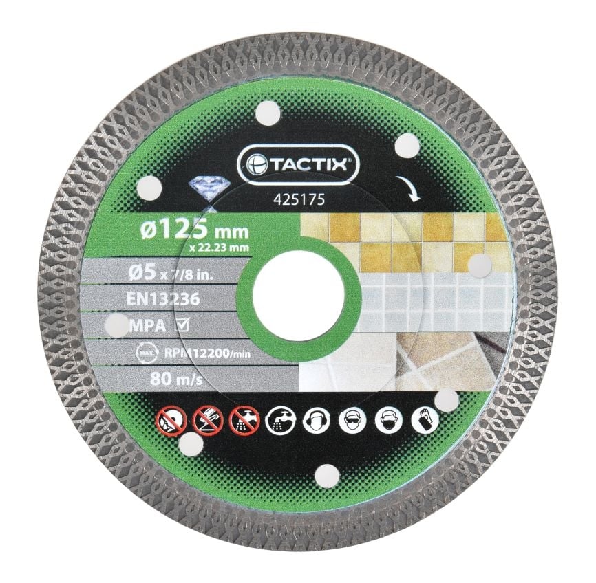 Диамантен диск Tactix Turbo 125 x 22,23 мм