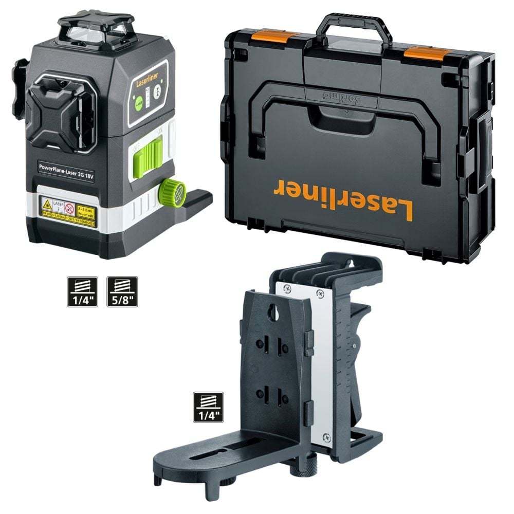 Линеен лазер Laserliner PowerPlane-Laser 3G Multi-18V 0,2мм/м + куфар