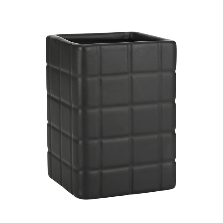 Керамична поставка за четки за зъби Tiles черна