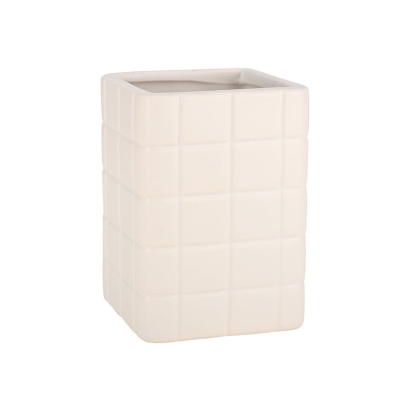 Керамична поставка за четки за зъби Tiles бяла