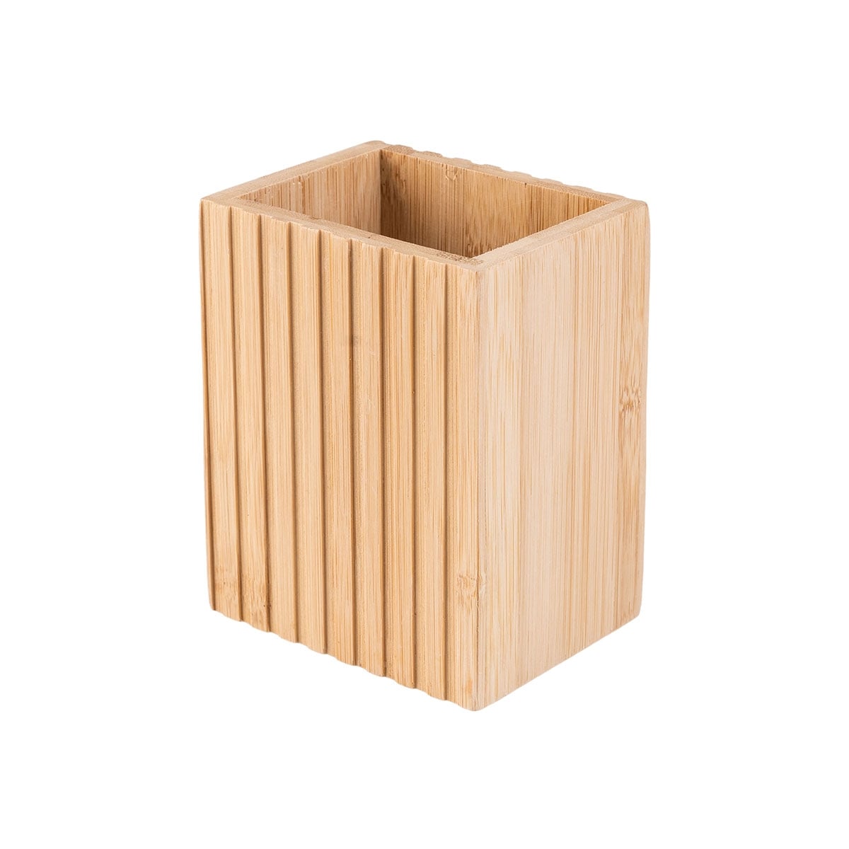 Правоъгълна бамбукова поставка за четки за зъби Essentials 8,3 x 6,5 x 10,3 см