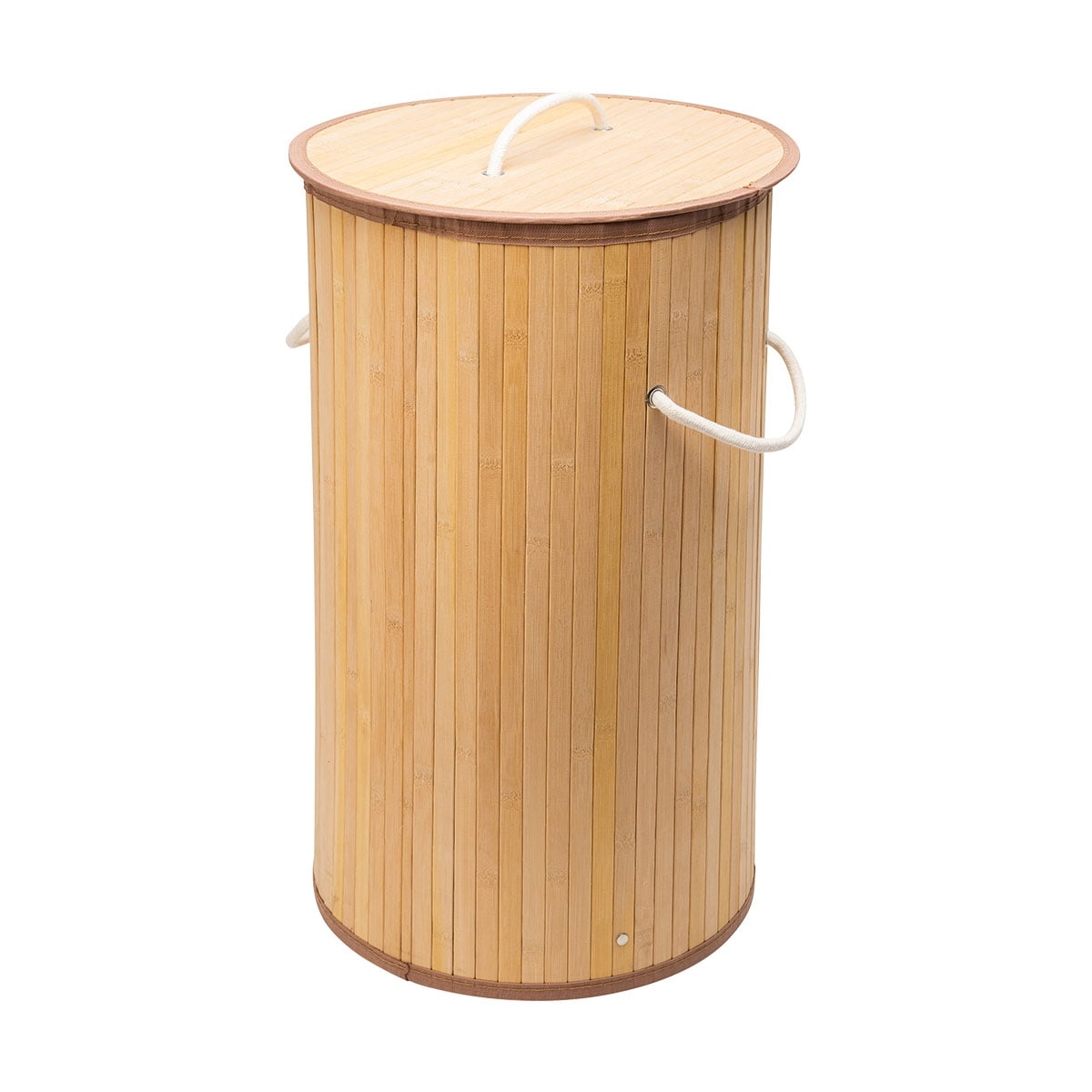 Сгъваем бамбуков кош за пране Essentials 60x35x35см кръгъл