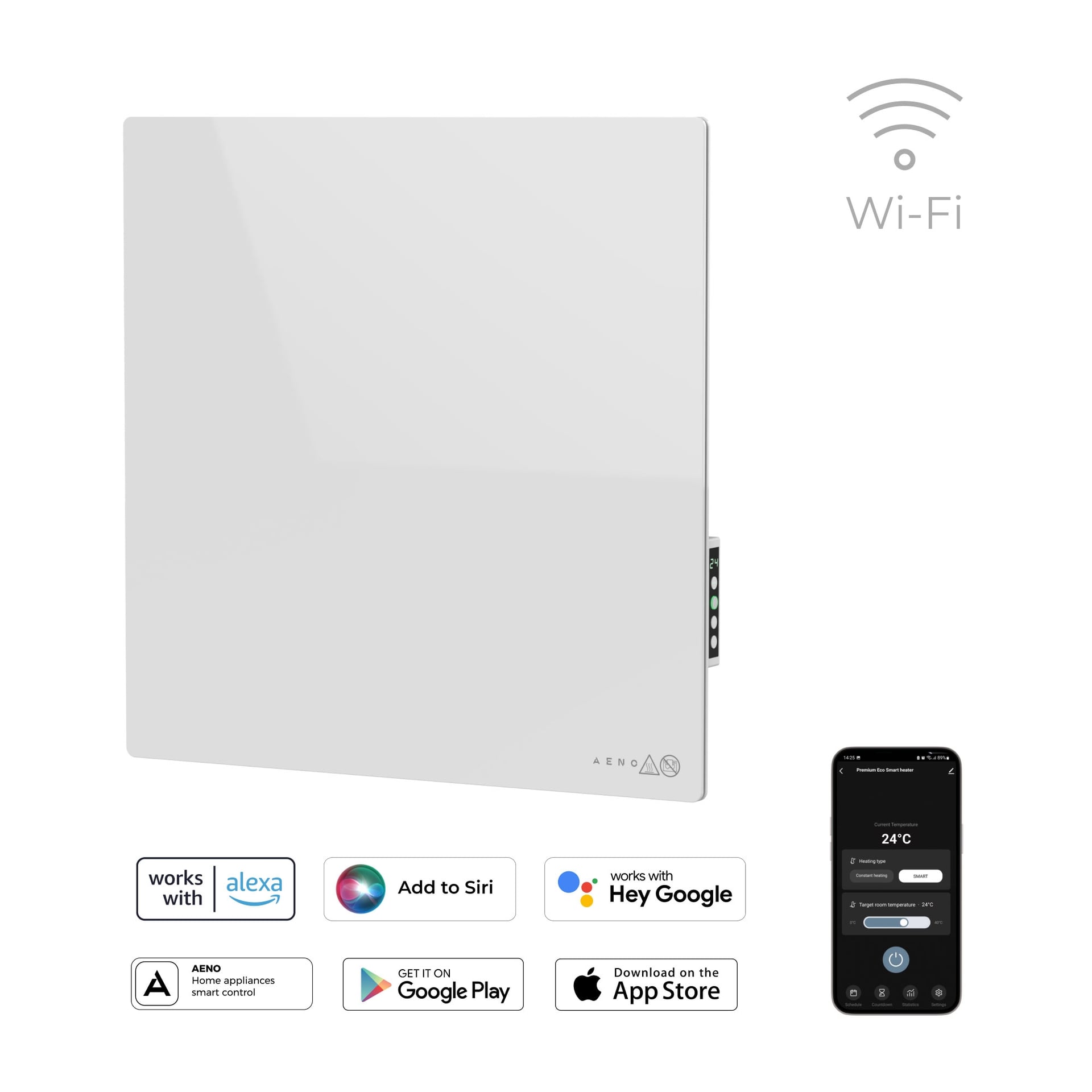 Електирчески инфрачервен конвектор Aeno AGH0011S 500W бял