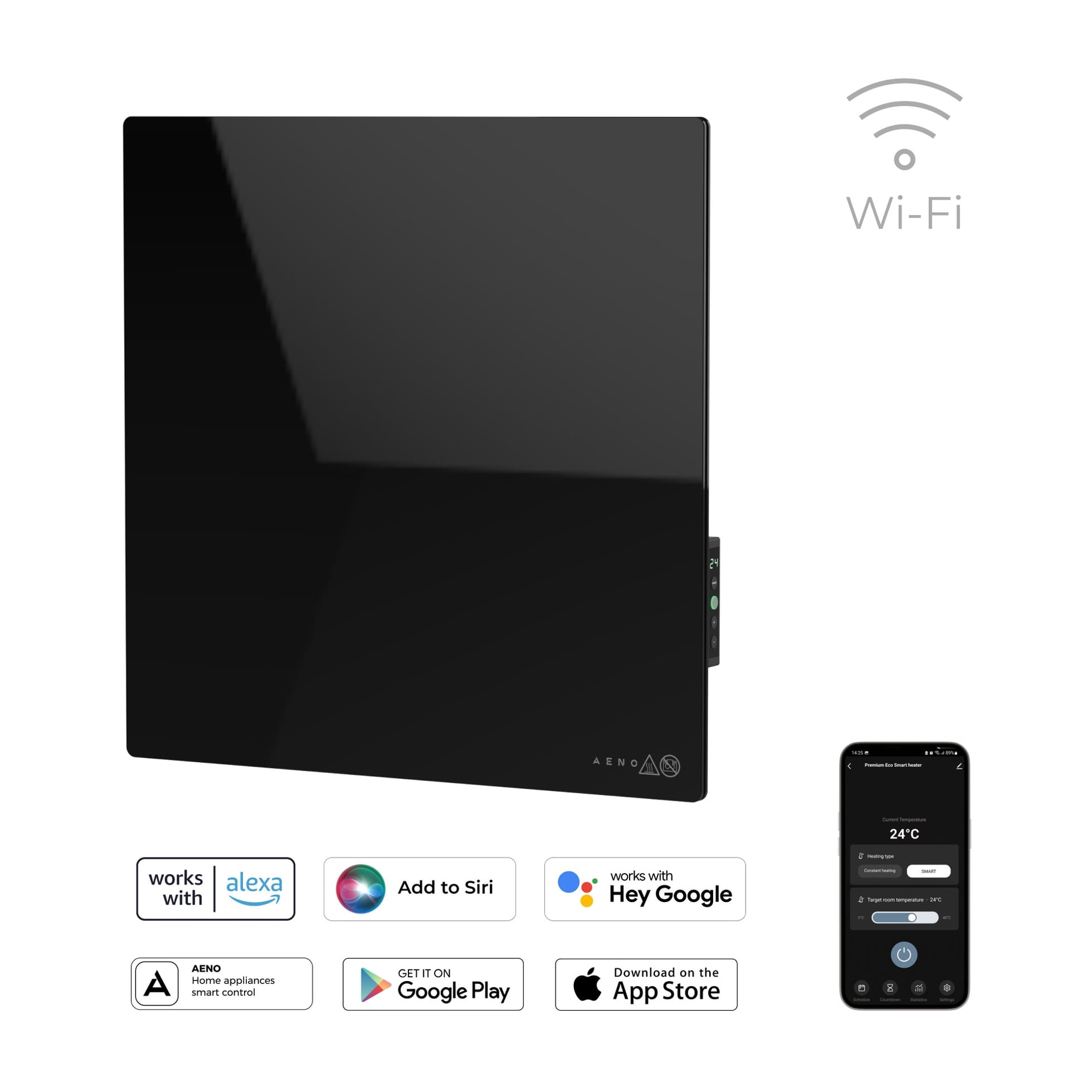 Електирчески инфрачервен конвектор Aeno AGH0012S 500W черен
