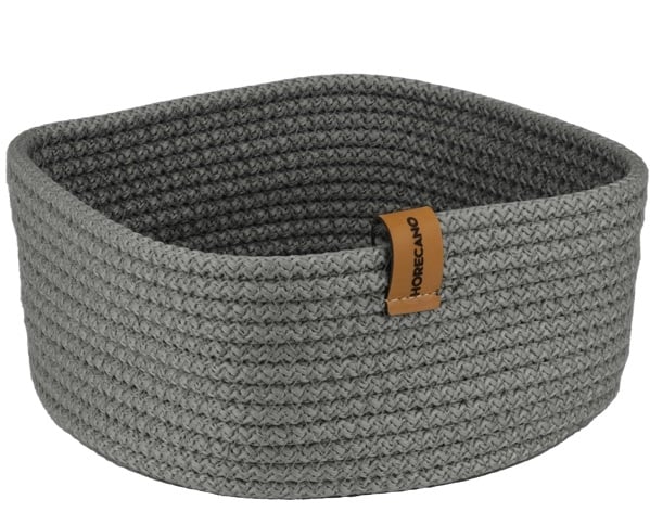 Плетен панер квадрат Horecano 19 х 19 х 7 см антрацит