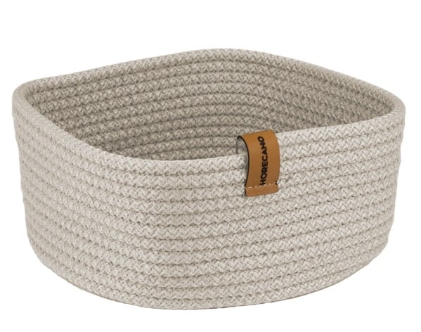 Квадратен плетен панер Horecano 19 х 19 х 7 см лате