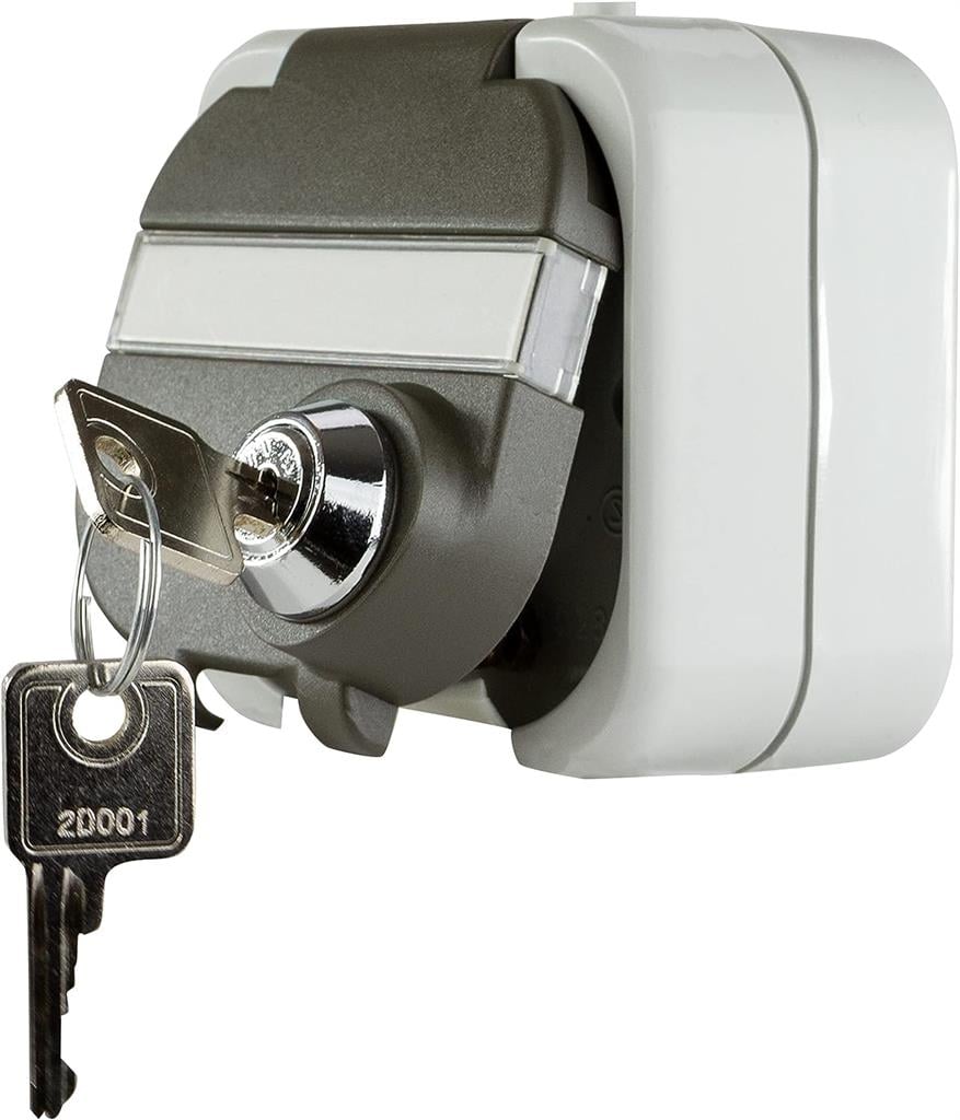 Единичен контакт за открит монтаж с ключ GAO IP44