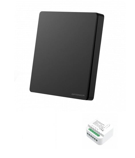 Комплект едноканален кинетичен ключ и контролер Optonica Wi-Fi черен