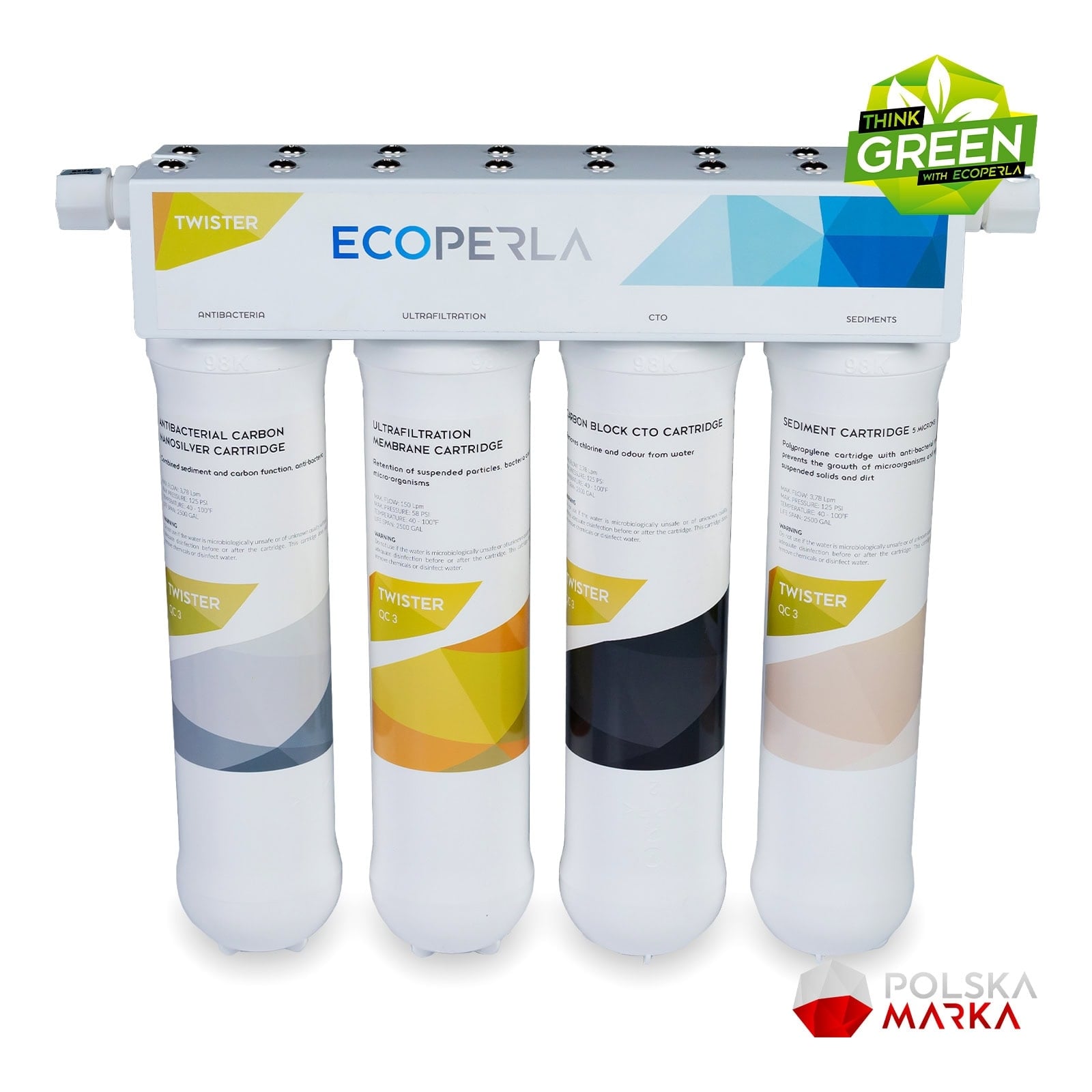 Ултрафилтрационна 4-степенна система за пречистване на вода Ecoperla Twister 