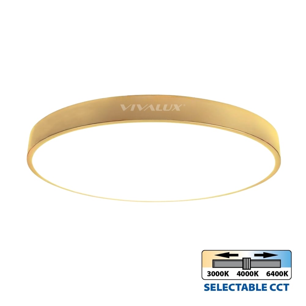 LED плафон Vivalux Luka 35 W златен