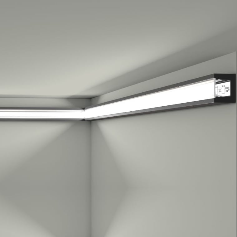 Профил за LED лента Nmc IL12 HDPS 20 х 25 х 2000 мм черен 