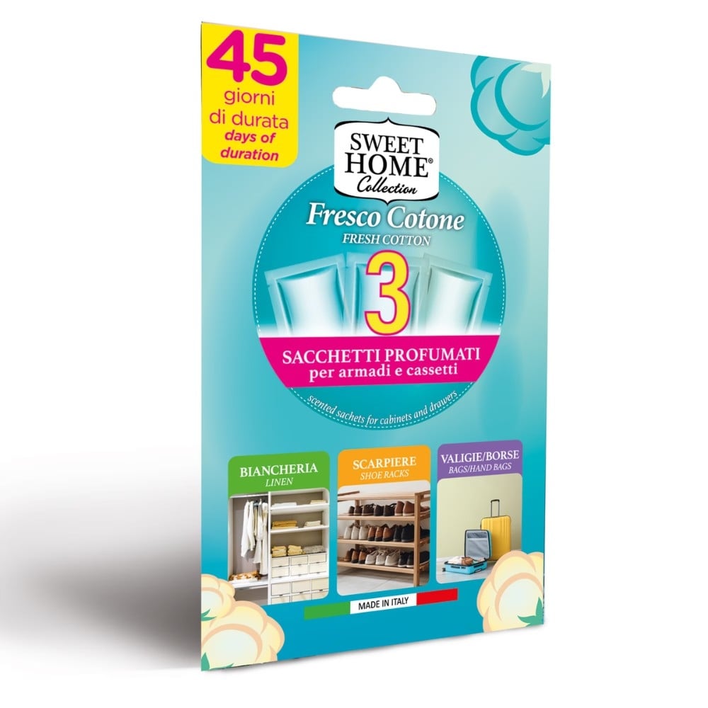 Ароматизатор за гардероб Sweet home Fresco Cotone 3броя