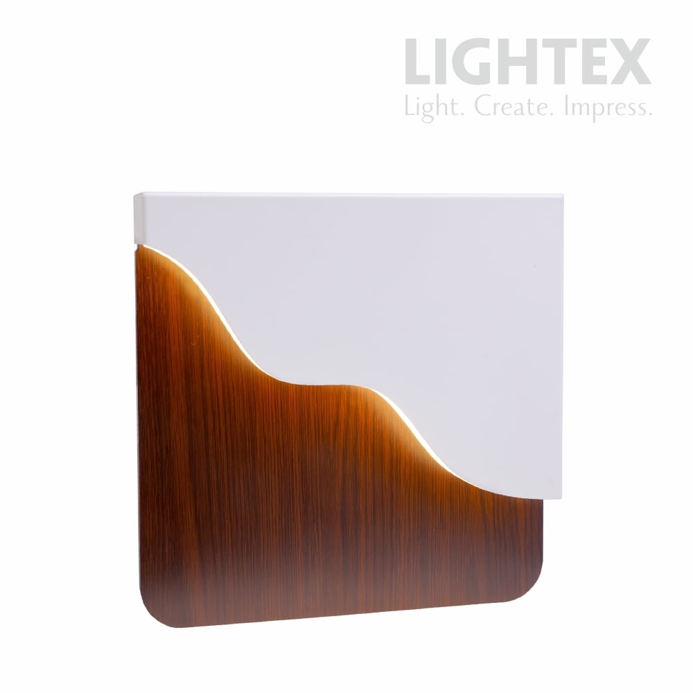 LED аплик Lightex Flow 6 W бял + тъмно дърво