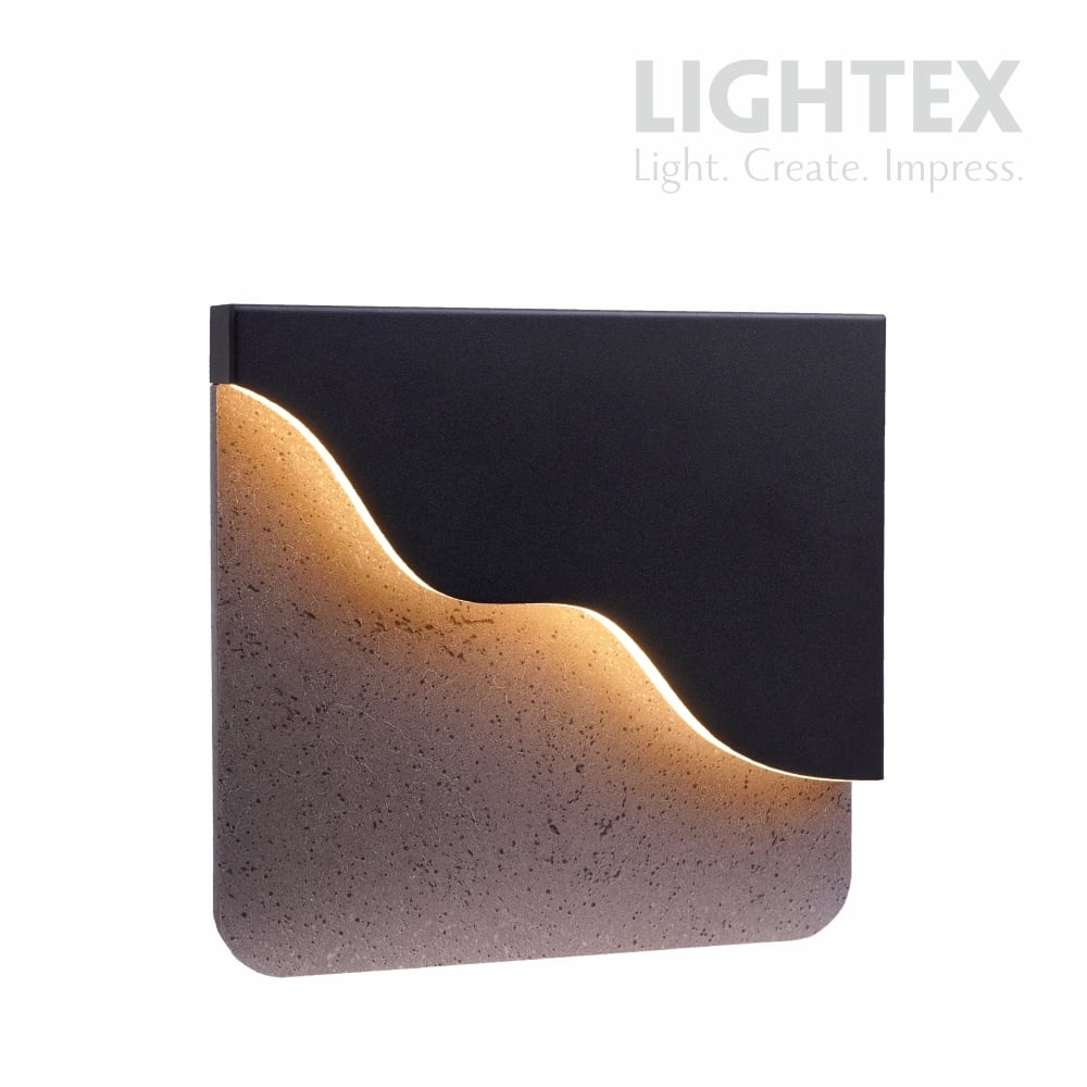 LED аплик Lightex Flow 6 W черен + сив мрамор